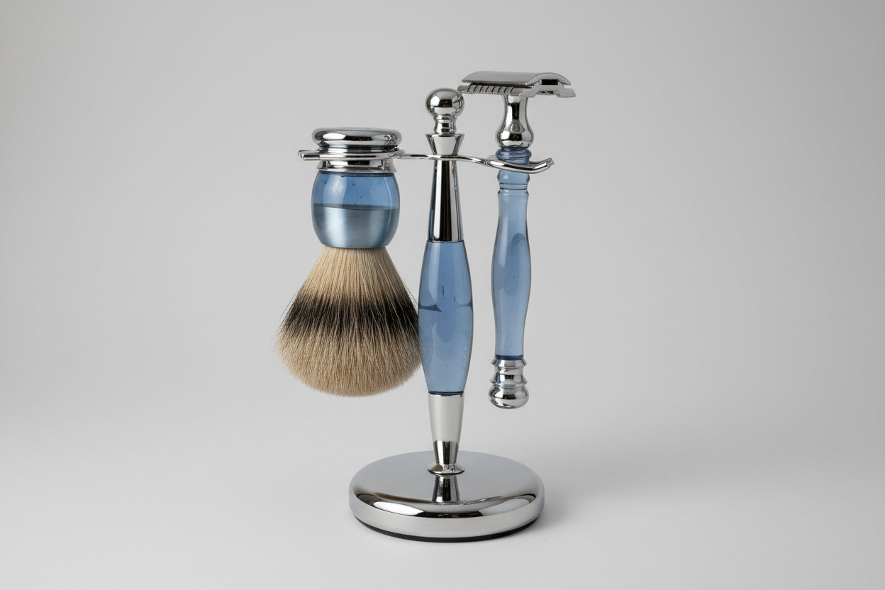 Shaving Set Acrylic Blue - Razor