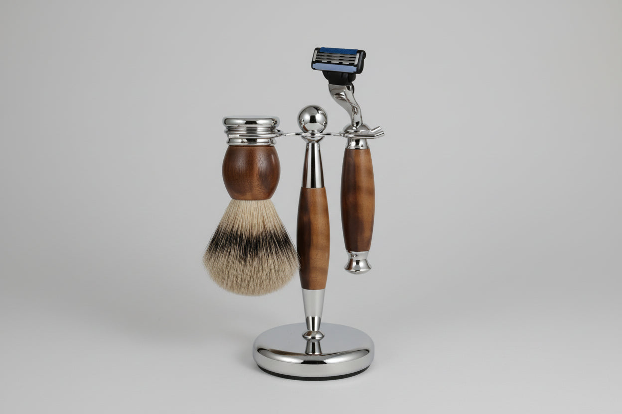 Shaving Set American Walnut - Mach3