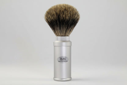 Travel Shaving Brush Aluminum Silver